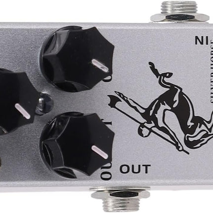 Silver Horse Guitar Overdrive Pedal for MOSKY– Boost Effect with True Bypass Footswitch, LED Status Indicator, Compact 3.7" x 1.5" x 1.3" Metal Housing