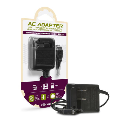 Tomee AC Adapter for Nintendo DS & Game Boy Advance SP – Fold‑Away Plug, Worldwide Voltage 100‑245V, Replacement Charger