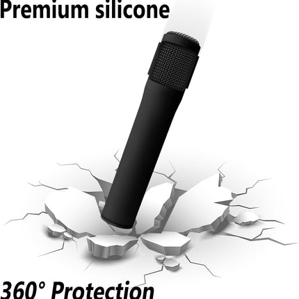 Geiomoo Silicone Case for JBL PartyBox Wireless Mic, Soft Flexible Scratch Resistant Protective Cover (Black)