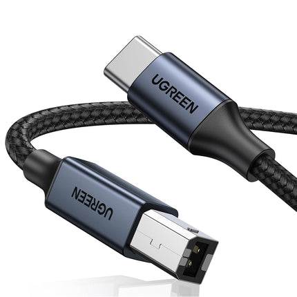 UGREEN USB C 3 FT Printer Cable, Nylon USB B to C Cord for MacBook Pro/Air, MIDI Cable Compatible with MIDI Keyboard, DAC, DJ Controller for iPad Pro Black