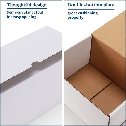ZBEIVAN 7x5x4 White Shipping Boxes Set of 50, Corrugated Cardboard Mailer Boxes for Packaging Small Business Mailing Gifts