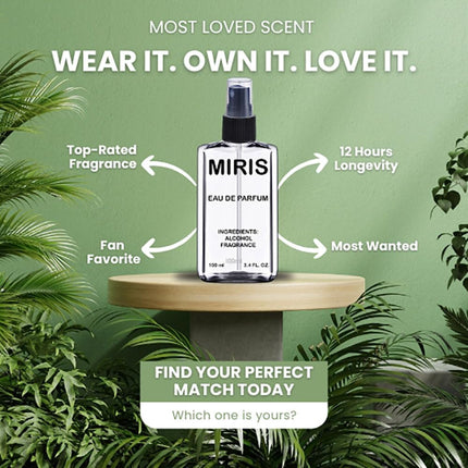 MIRIS No. 35774, Inspired by Bacarat Rouge 540, Long-Lasting Unisex Eau de Parfum for Women & Men, Spray 3.4 Fl Oz / 100 ml