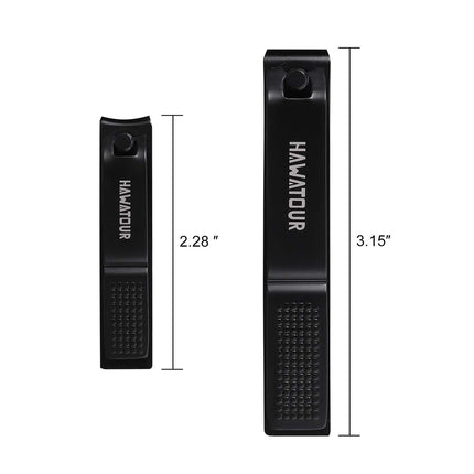 Nail Clippers Set with Tin Case, Black