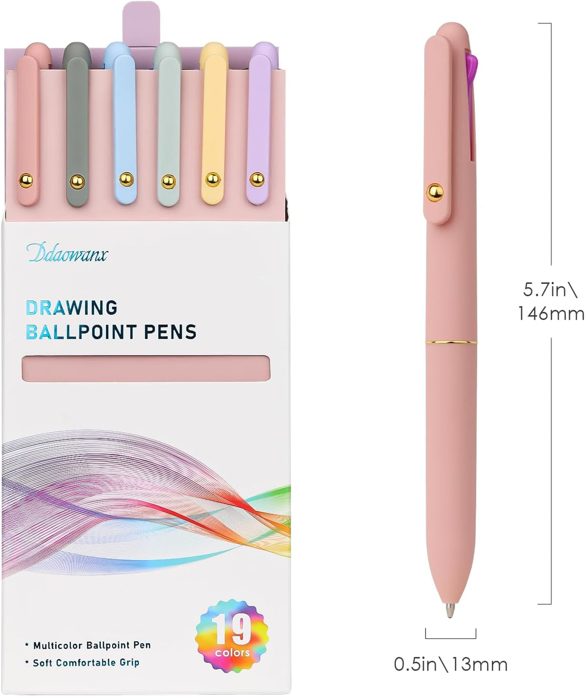 Multicolor Pens 6 Pack,4-in-1 0.5mm Colored Ballpoint Pen,19 Colors Retractable Multicolor Ink Pen,Nurse - photo 3