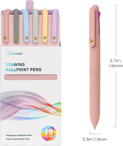 Multicolor Pens 6 Pack,4-in-1 0.5mm Colored Ballpoint Pen,19 Colors Retractable Multicolor Ink Pen,Nurse - photo 3