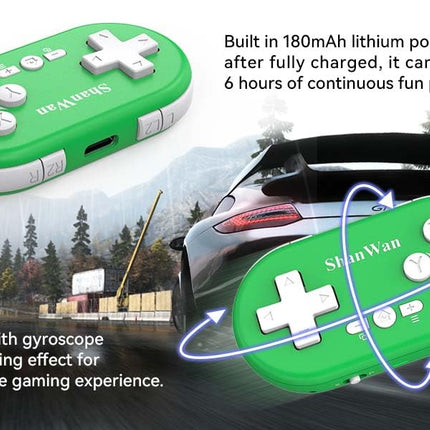 ShanWan Bluetooth Gamepad Keychain Sized Mini Controller for Switch, Windows, Android, iOS & PS4（green）