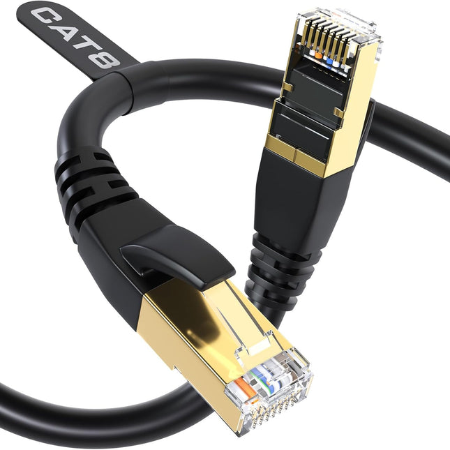 Cat 8 Ethernet Cable 40Gbps 2000MHz, 3FT Supports Cat7 Cat6 Cat5e