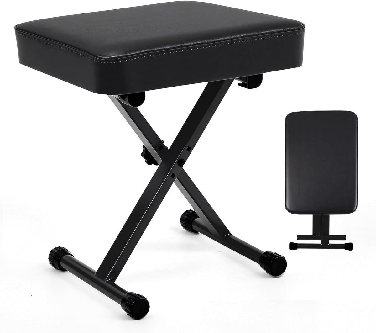 Adjustable Padded Keyboard Bench, Black