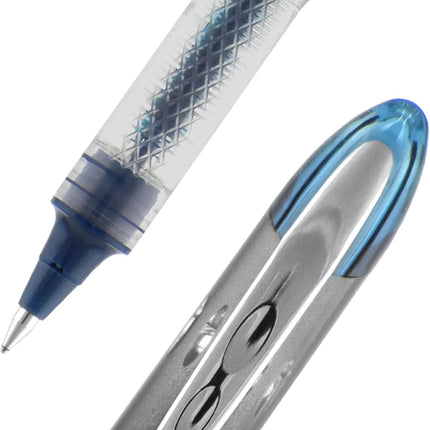 uniball Vision Elite Rollerball Pen, Micro Point (0.5mm), Blue BLX Ink, 6 Pens