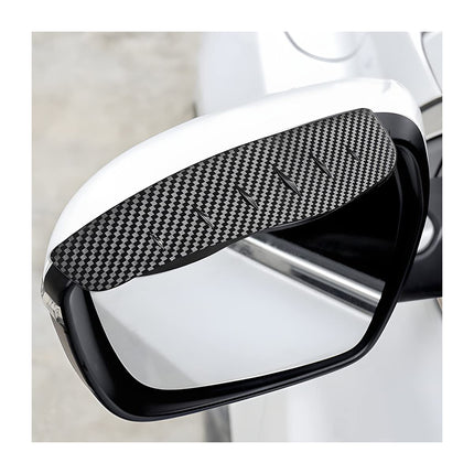 2 Pack Car Side Mirror Rain Visors, Smoke-Style, Smooth Black