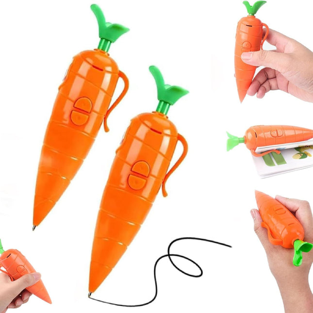 2 Pcs Carrot Pen, Carrot Recorder Pens, Cute 60-Second Voice Recorder