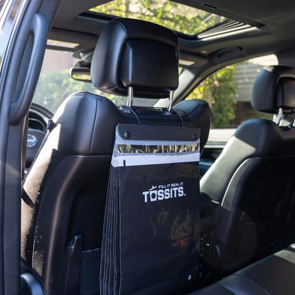Tossits Recycled Disposable Car Trash Bags – Leakproof, Smell Proof Hanging Garbage Bags for Car, Truck, SUV, RV & Vehicle – Black, 7 Count Disposable Automotive Trash Bags