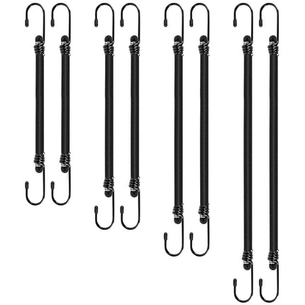 Bungee Cords with Hooks 8 Pack Bungee Cord Includes 12 inches, 18 inches, 24 inches, 36 inches for Bundling Items, Fixing Tarps, Tents, and Carrying Luggage