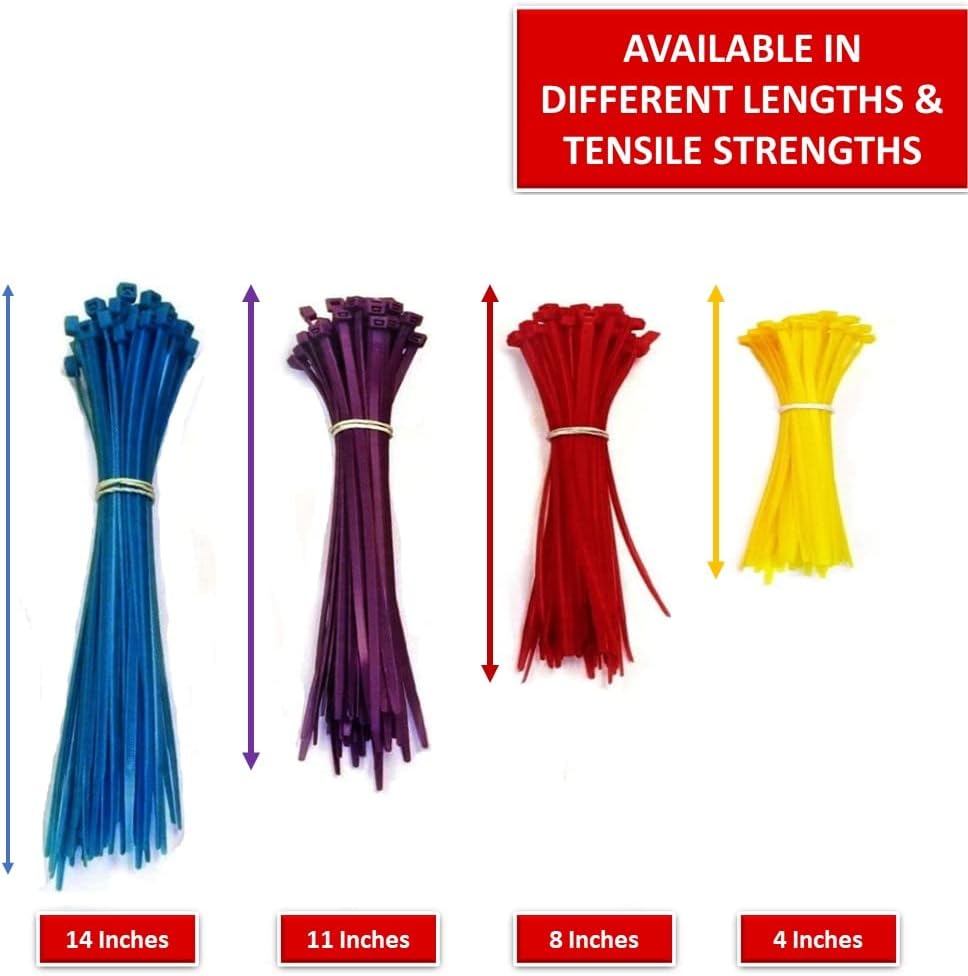Gray Zip Ties 4 Inch 100 Pcs, 18 Lbs Tensile Strength, Self-locking Nylon Colored Cable Ties Wire Wraps - photo 4