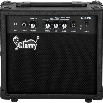 20W Electric Bass Amplifier – Portable Practice Amp with Volume, Treble, Middle & Bass Control, Perfect for Beginner Home Jamming