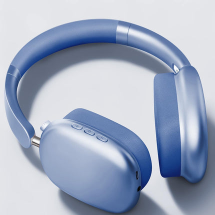 Wentronic Y01 Wireless Noise Canceling Headphones Bluetooth 5.3 Over Ear Headphones with Microphone, Hi-Res Audio, 48H Playtime, Foldable Comfortable Earpads,Compatible with iOS,Android,PC, Blue