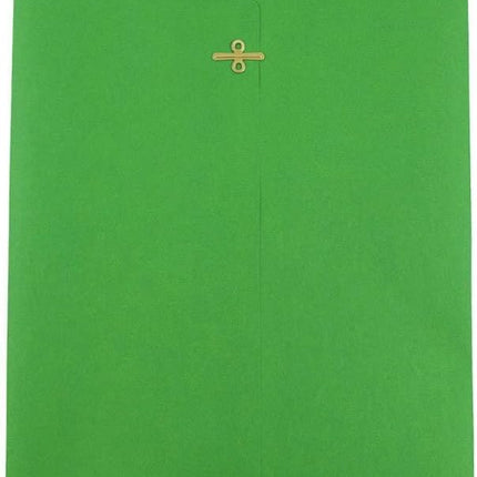 JAM PAPER 9 x 12 Colored Envelopes with Clasp Closure - Green Recycled - 50/Pack