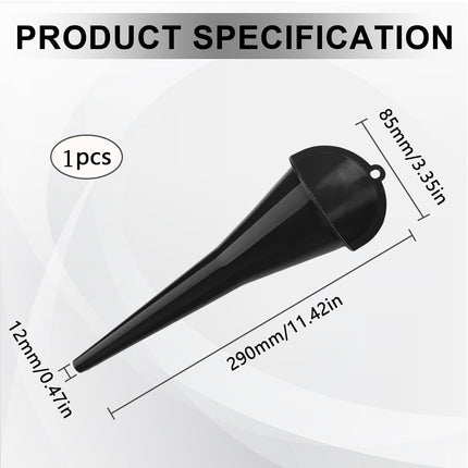 Long-Neck Oil Funnel for Automotive – Multi-Function Plastic Funnel for Oil, Gas & Lubricants – Universal Car Accessory (Black (1-Pack))