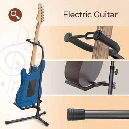Guitar Stand - Adjustable Fit Electric, Classical Guitars and Bass, Load Capacity 20LB, Accessories - photo 5