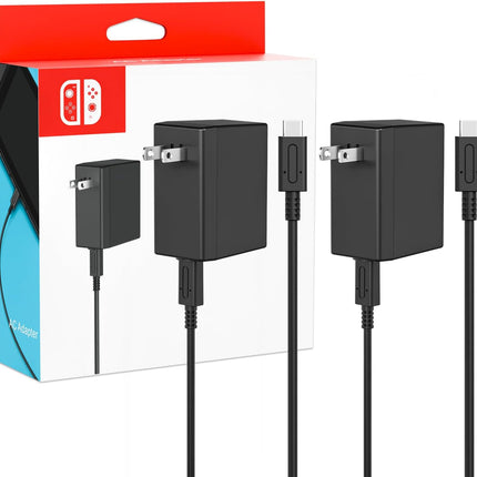 2-Pack Charger for Nintendo Switch, 45W AC Adapter Fast Charging with 2-Pack 5ft Detachable USB C Cable, Compatible with Switch/OLED/Lite, Steam Deck, Support TV Mode, Original Quality