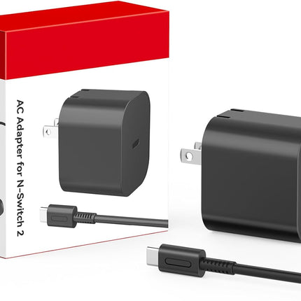 Charger for Nintendo Switch 2-20V 3A 60W AC Adapter Fast Charging with 5FT USB C Cable - Compatible with Switch/OLED/Lite/Steam Deck, Support 4K TV Mode, Foldable Plug