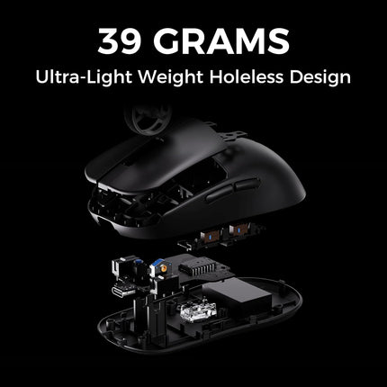 MCHOSE L7 Pro Wireless Gaming Mouse, PAW3395 26K Sensor, Wireless/Wired Dual 8K Polling, 39g Ultra-Light Weight, 2.4GHz RF/BT/Wired Tri-Mode Connection (Pro-PAW3395 26K Sensor, White)
