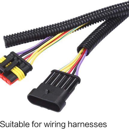 Alex Tech 10ft - 1/2 inch Split Wire Loom Tubing - Black