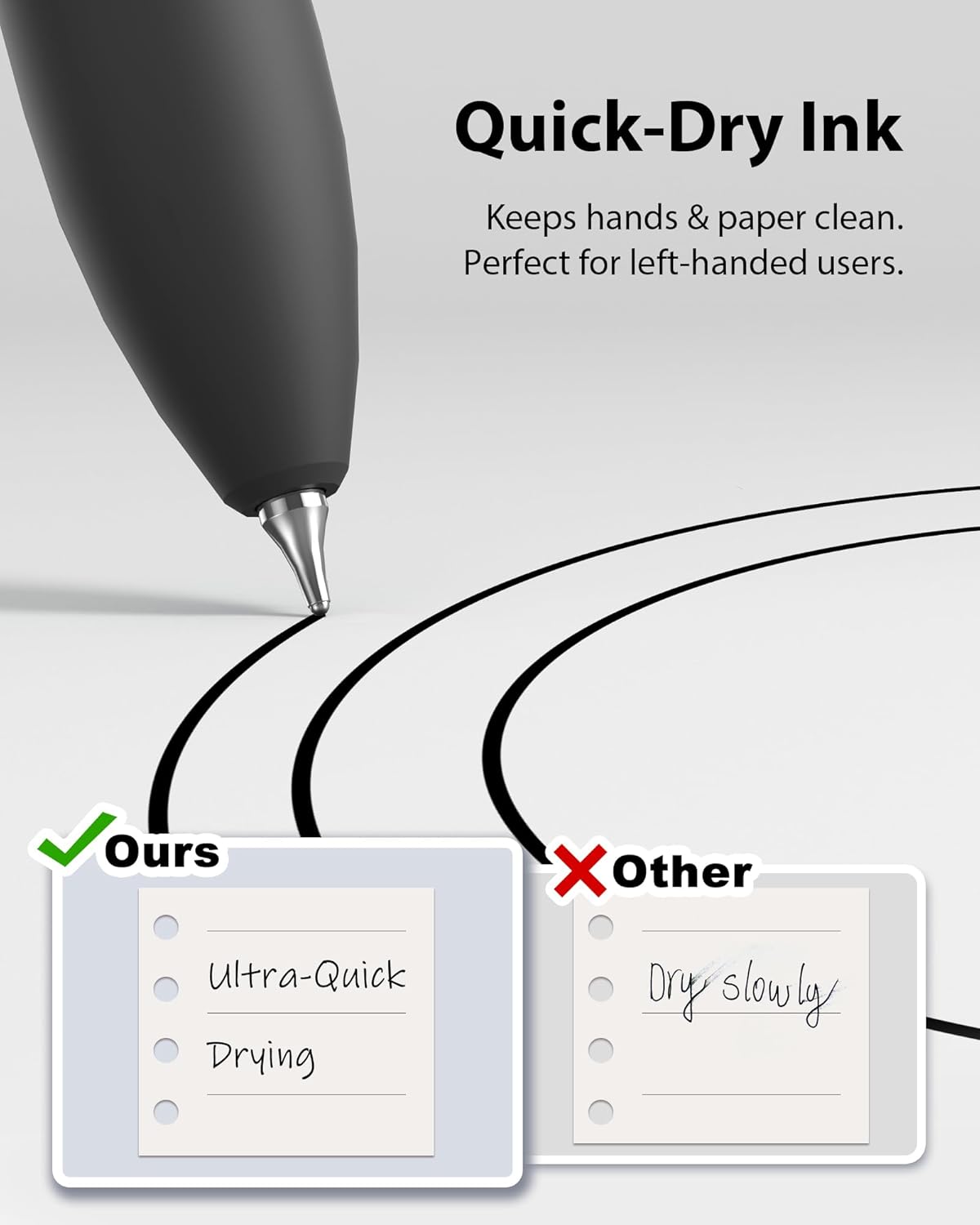 8-Piece 0.7mm Black Ink Gel Pen Set - photo 5
