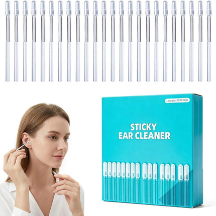 Reusable Sticky Ear Cleaning Stick, 2026 Upgraded 24 Pcs Ear Wax Removal Tools, Earwax Adhesive Swabs for Adults, Home (Light Blue, Small - 24 pcs)
