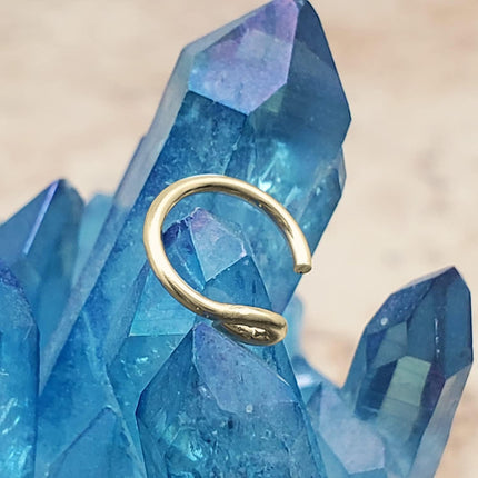 EnCharmed 925 Sterling Silver or 14k Gold Filled Fake Clip on Nose Ring, Handmade 20 Gauge Tiny Faux Non Piercing Huggie Hoop