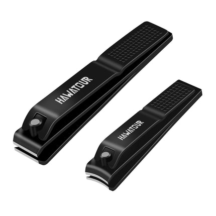 Nail Clippers Set with Tin Case, Black