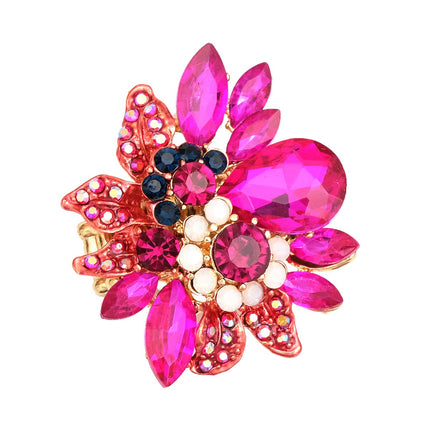 Luxury Froral Cocktail Statement Rings Stretch Adjustable Ring