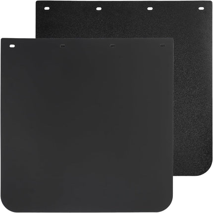 24"x24" Black Polymer Mud Flaps with 24"x3" Reflective Tape, Universal Fit for Semi Trucks, Trailers & Heavy Duty Vehicles, All-Weather Protection, 2 Pack