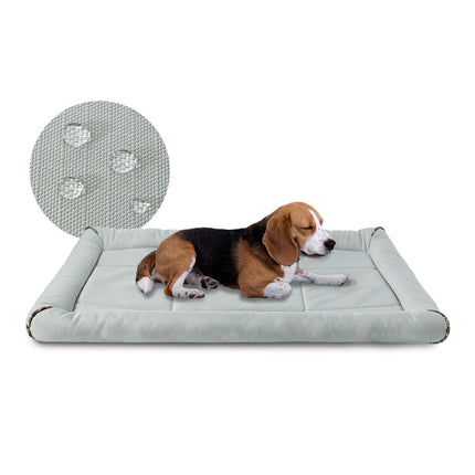 Tapete para jaula de perro para jaula de 36 inch, tapete resistente al agua de oxford ripstop 900D para perros grandes de hasta 70 lbs, cama para exteriores fácil de limpiar para auto, camping y viaje, gris