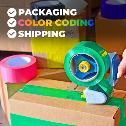 Rainbow Carton Sealing Tape, 2 inch x 110 yds. 2 mils Thick, Strong Heavy-Duty Industrial Shipping Packaging Tape for Moving, Office, & Storage