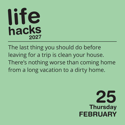 Life Hacks 2027 Day-to-Day Calendar