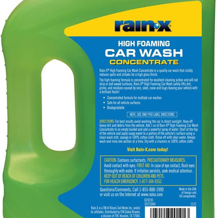 Rain-X 620191 Foaming Car Wash - 100 fl oz. High-Foaming, Concentrated Formula For Greater Cleaning Action, Safely Lifting Dirt, Grime And Residues For An Exceptional Clean