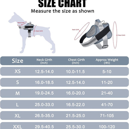Bolux Dog Harness, No-Pull Reflective Dog Vest, Breathable Adjustable Pet Harness with Handle for Outdoor Walking - No More Pulling, Tugging or Choking (Blue, S)