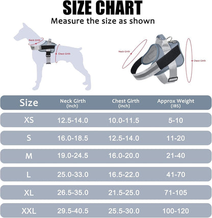 No-Pull Reflective Dog Vest Harness with Handle, Blue, S - photo 4