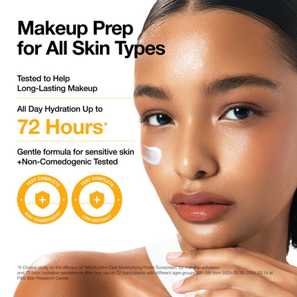 Anua, Zero-Cast Moisturizing Sunscreen SPF 50, Glow Natural Sunscreen for face, No White Cast, Hyaluronic Acid, Niacinamide, Oil-Free, KPop Demon Hunters, Korean Skincare, 1.69 fl oz