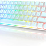 61-Key Mechanical Gaming Keyboard with RGB Backlighting - White, Optical Brown