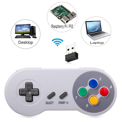 KIWITATA 2 Pack Wireless Controller for SNES Original Console, 2.4GHz Wireless Remote Gamepad for SNES Entertainment System Console&Windows PC(7/8/10/11)& Raspberry Pi