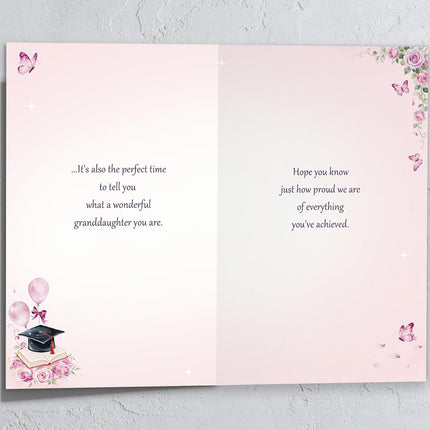 Granddaughter Graduation Card, Inspirational Graduation Cards Gift for Granddaughter, High School & College Graduation Card for Granddaughters