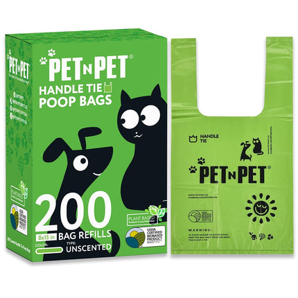 Dog Poop Bags with Handles, 200 Count, Unscented