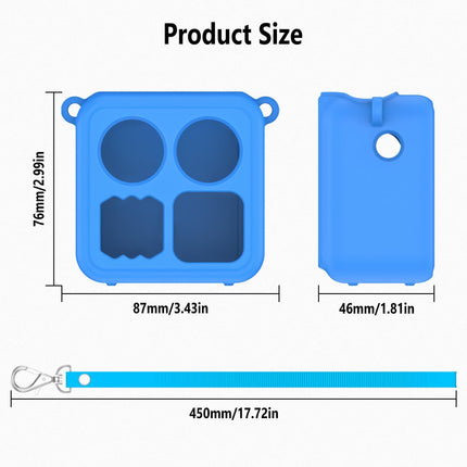 Geiomoo Silicone Case for YOTO Mini (2024 Edition), Soft Flexible Scratch Resistant Protective Cover with Lanyard (Blue)