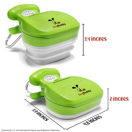 Recogedor de excrementos portátil para perros, con adaptador para bolsas, clip para correa y bolsas incluidas (Medium, Kiwi)