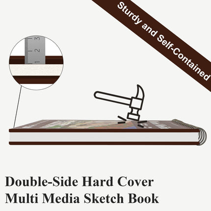 Cuaderno de bocetos de técnica mixta 9x12, bloc de papel para dibujo 60 hojas_98lb/160gsm