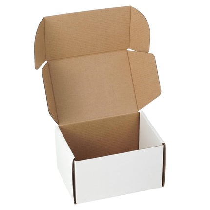 12"x9"x3" Shipping Boxes Set of 5, White Corrugated Cardboard Box Literature Mailer