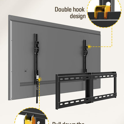 Mounting Dream TV Wall Mount for Most 37-75 Inch TVs, Universal Tilt TV Mount Fit 16", 18", 24" Stud with Loading Capacity 132lbs, Max Vesa 600 x 400mm, Low Profile Flat Wall Mount TV Bracket