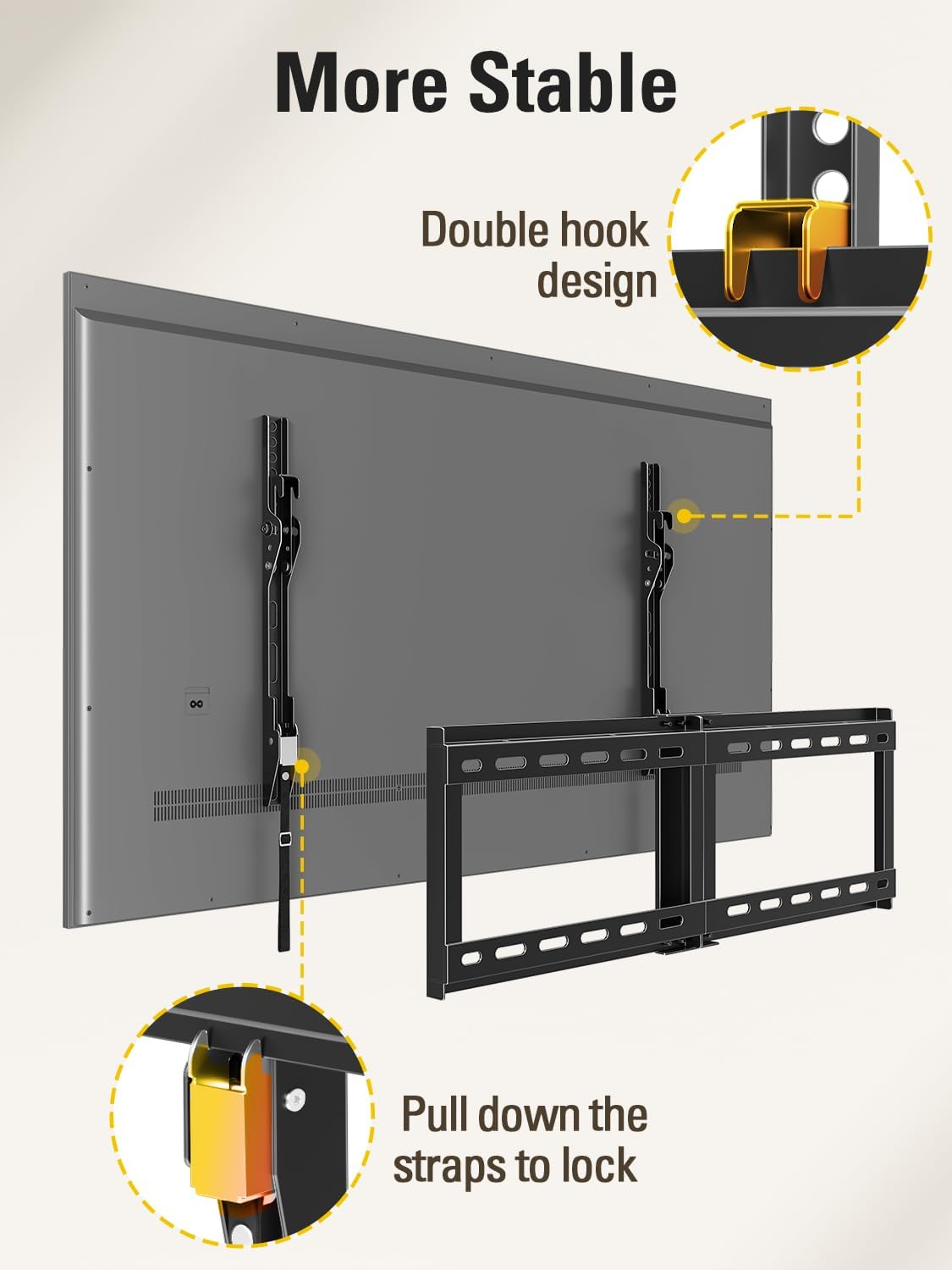 TV Wall Mount for Most 37-75 Inch TVs, Universal Tilt TV Mount Fit 16", 18", 24" Stud with Loading - photo 5